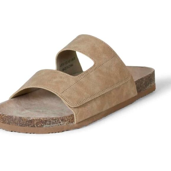 Amazon Essentials Men's Size 13 Adjustable Faux Cork Slide Sandals Tan - Picture 2 of 4